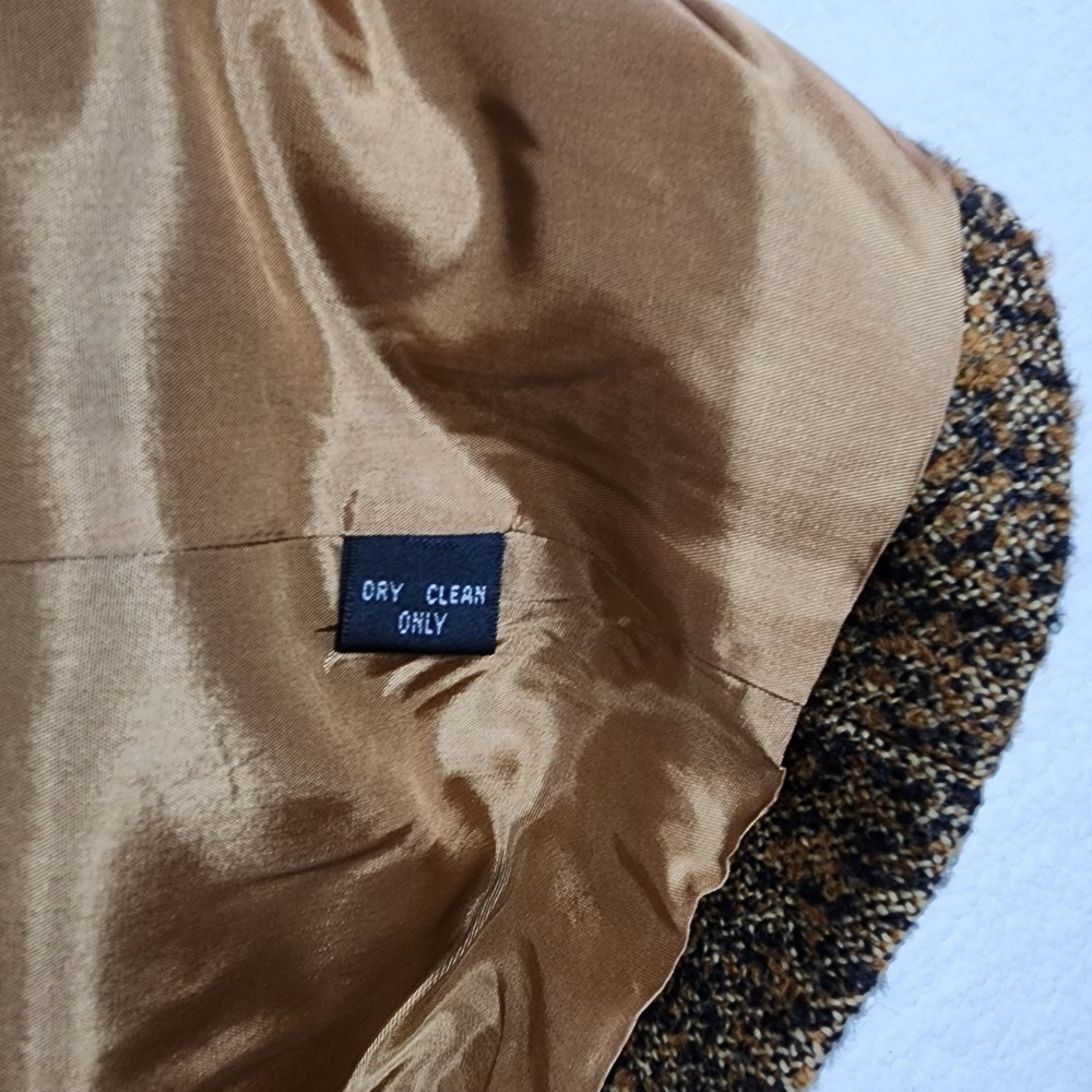 Linda Allard Ellen Tracy Women Wool Blend Blazer Sz 14 Textured Brown Old Money - Picture 7 of 10